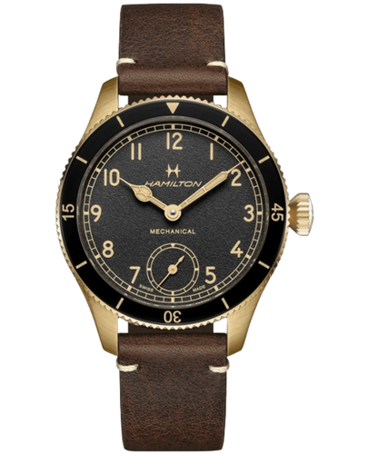 Новые механические мужские часы Hamilton Aviation Pilot Pioneer цвета хаки H76709530