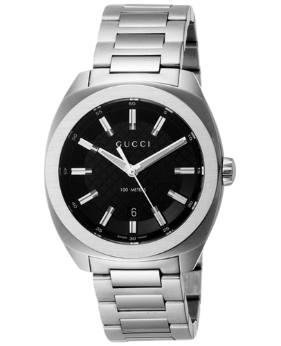 Новые мужские часы Gucci GG2570 41 с черным циферблатом из стали YA142312