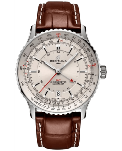 Pre-owned Breitling Navitimer Automatic 41 Gmt Beige Dial Men's Watch A32310211g1p1