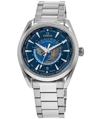 Pre-owned Omega Seamaster Aqua Terra 150m Gmt Blue Men's Watch 220.10.43.22.03.001