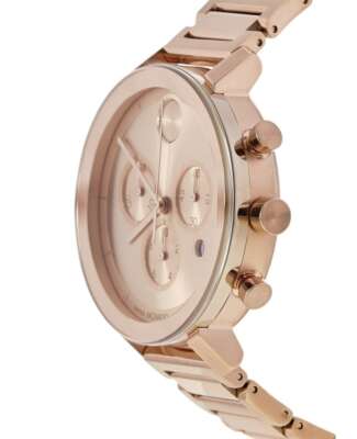 Pre-owned Movado Bold Evolution Quartz Chronograph Rose Dial Unisex Watch 3600886