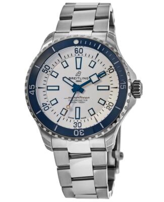 Pre-owned Breitling Superocean Automatic 42 Silver Dial Men's Watch A17375e71g1a1