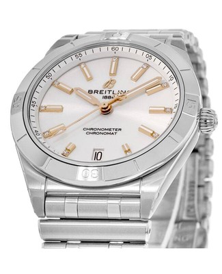 Pre-owned Breitling Chronomat Quartz 32 White Diamond Women's Watch A77310101a3a1