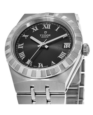 Pre-owned Tudor Royal Black Dial Stainless Steel Unisex Watch M28500-0003