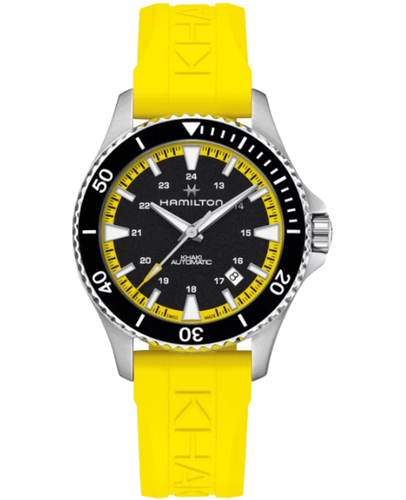 Новые мужские часы Hamilton Khaki Navy Scuba Auto с автоматическим черным циферблатом H82395332