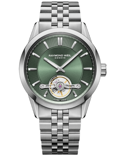 Новые мужские часы Raymond Weil Freelancer с автоматическим зеленым циферблатом из стали 2781-ST-52051