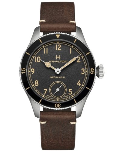 Новые механические мужские часы Hamilton Aviation Pilot Pioneer цвета хаки H76719530