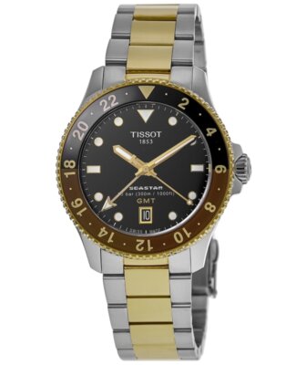 Новые мужские часы Tissot Seastar 1000 с кварцем GMT Root Beer T120.852.22.051.00