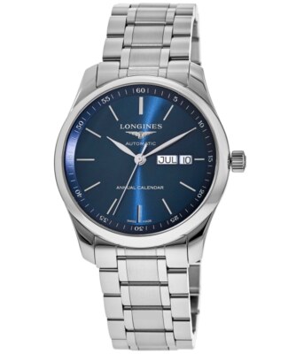 Новые мужские часы Longines Master Collection с автоподзаводом 40 мм синего цвета L2.910.4.92.6