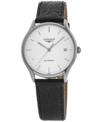 New Longines Lyre Automatic White Dial Leather Strap Unisex Watch L4.860.4.12.2