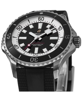 Pre-owned Breitling Superocean Automatic 46 Black Dial Men's Watch A17378211b1s1