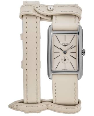 Pre-owned Longines Dolcevita Beige Dial Leather Strap Women's Watch L5.255.4.79.2