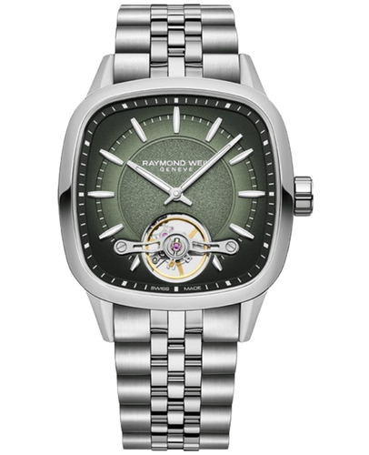 Новые мужские часы Raymond Weil Freelancer с автоматическим зеленым циферблатом из стали 2790-ST-52051