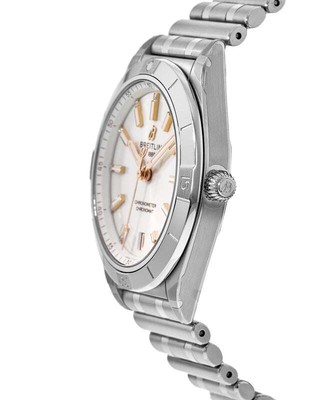 Pre-owned Breitling Chronomat Quartz 32 White Diamond Women's Watch A77310101a3a1