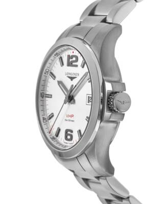Pre-owned Longines Conquest V.h.p. Stainless Steel Silver Men's Watch L3.716.4.76.6
