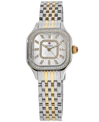 New Michele Meggie Diamond Two-Tone Women's Watch MWW33B000002