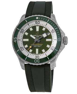 Pre-owned Breitling Superocean Automatic 44 Green Dial Men's Watch A17376a31l1s1
