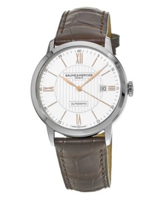 Pre-owned Baume Et Mercier Baume & Mercier Classima Automatic Silver Dial Brown Men's Watch 10263