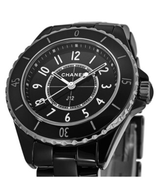 Pre-owned Chanel J12 33mm Black Ceramic Women's Watch H5695