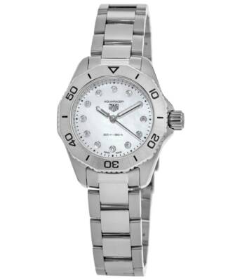 Новые женские часы Tag Heuer Aquaracer с кварцевым и бриллиантовым циферблатом WBP1416.BA0622