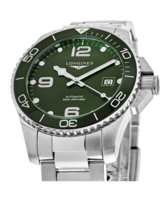 Pre-owned Longines Hydroconquest Automatic Green Dial Steel Men's Watch L3.782.4.06.6