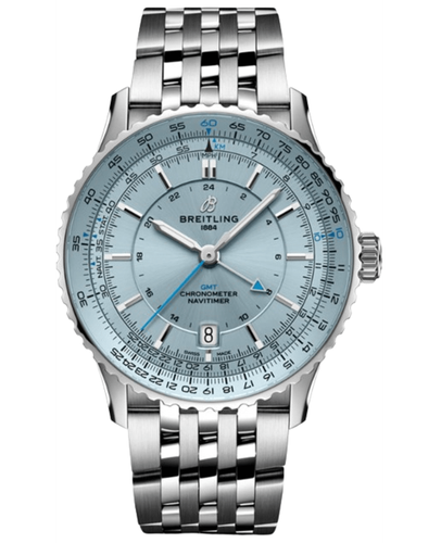 Pre-owned Breitling Navitimer Automatic 41 Gmt Blue Dial Men's Watch A32310171c1a1