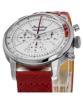 Pre-owned Breitling Top Time B01 Ford Thunderbird White Men's Watch Ab01766a1a1x1