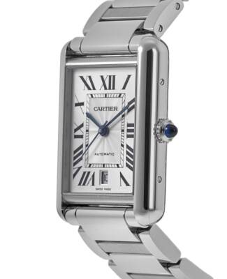Pre-owned Cartier Tank Must Extra-large Silver Dial Steel Men's Watch Wsta0053