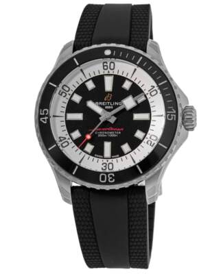 Pre-owned Breitling Superocean Automatic 44 Black Dial Men's Watch A17376211b1s1