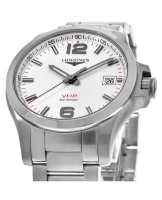 Pre-owned Longines Conquest V.h.p. Stainless Steel Silver Men's Watch L3.716.4.76.6