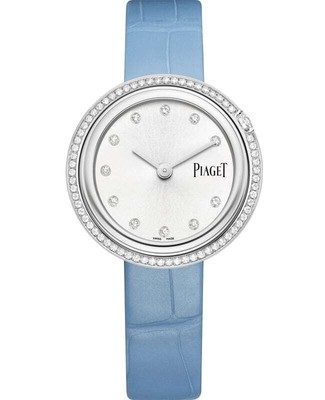 New Piaget Possession 34mm Diamond Bezel Light Blue Womens Watch G0A48090