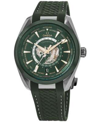 Pre-owned Omega Seamaster Aqua Terra Gmt Worldtimer Men's Watch 220.32.43.22.10.001
