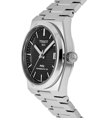 Pre-owned Tissot Prx T-classic Powermatic 80 Black Dial 23 Jewels Automatic Unisex Watch
