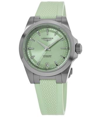 New Longines Conquest Automatic 34mm Green Dial Womens Watch L3.430.4.02.9
