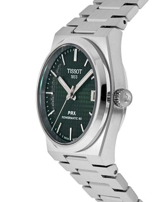 Pre-owned Tissot Prx T-classic Powermatic 80 Green Dial 23 Jewels Automatic Unisex Watch