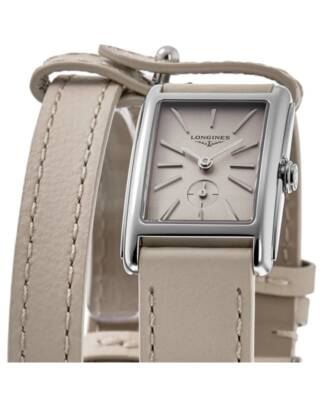 Pre-owned Longines Dolcevita Beige Dial Leather Strap Women's Watch L5.255.4.79.2