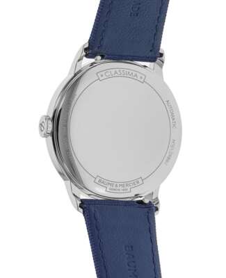 Pre-owned Baume Et Mercier Baume & Mercier Classima Automatic Grey Dial Canvas Strap Men's Watch 10608
