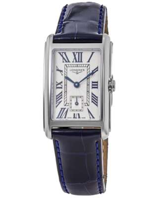 Новые женские часы Longines DolceVita с серебряным циферблатом и кожаным ремешком L5.512.4.71.7