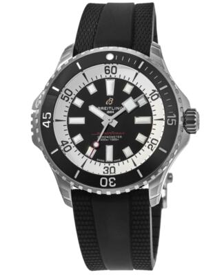 Pre-owned Breitling Superocean Automatic 46 Black Dial Men's Watch A17378211b1s1