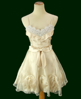 New $120 Champagne Masquerade Sleeveless Prom Formal Short Dress Gown Size 5 