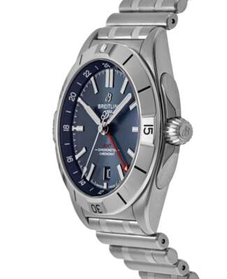 Pre-owned Breitling Chronomat Automatic Gmt 40 Blue Dial Men's Watch A32398101c1a1