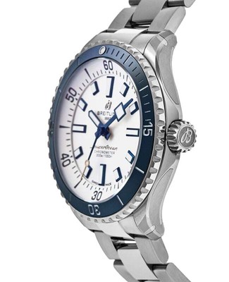Pre-owned Breitling Superocean Automatic 42 Silver Dial Men's Watch A17375e71g1a1