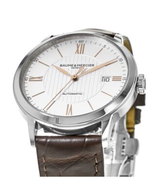 Pre-owned Baume Et Mercier Baume & Mercier Classima Automatic Silver Dial Brown Men's Watch 10263