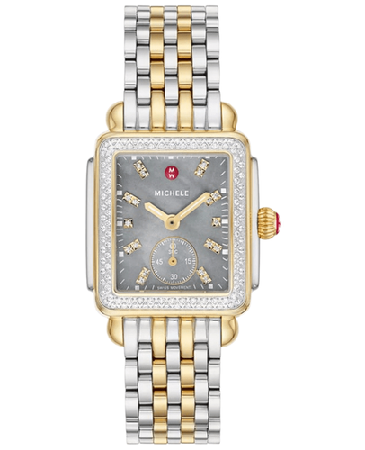 Новые женские часы Michele Deco Mid из серого кварца с перламутром MWW06V000132