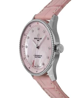 Pre-owned Breitling Navitimer 32 Pink Pearl Diamond Dial Women's Watch A77320d91k1p1