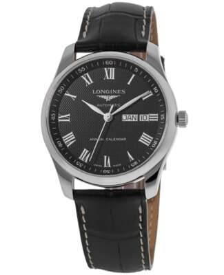 Новые мужские часы Longines Master Collection с автоподзаводом 40 мм, черные, L2.910.4.51.7