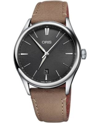 Новые мужские часы Oris Artelier Date с серым циферблатом 01 733 7721 4053-07 5 21 32FC