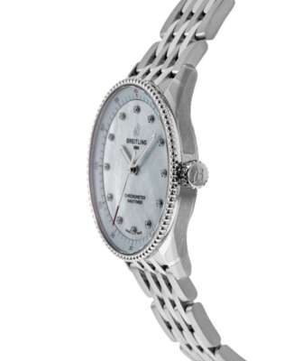 Pre-owned Breitling Navitimer 32 Blue Mother Of Pearl Women's Watch A77320171c1a1