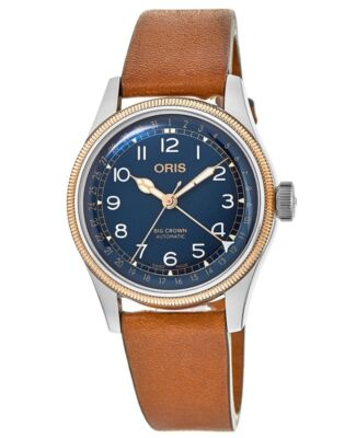 Pre-owned Oris Big Crown Pointer Date Blue Men's Watch 01 754 7741 4365-07 5 20 71