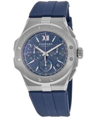 New Chopard Alpine Eagle Blue Dial Rubber Strap Mens Watch 298609-3003